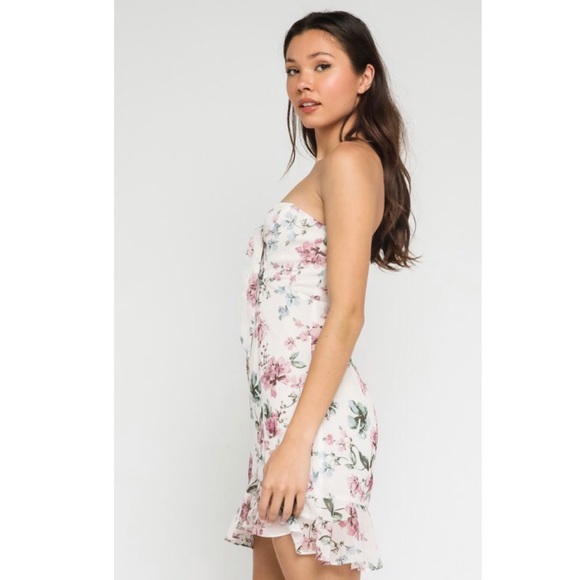 NWT floral strapless sweetheart dress - Picture 4 of 5